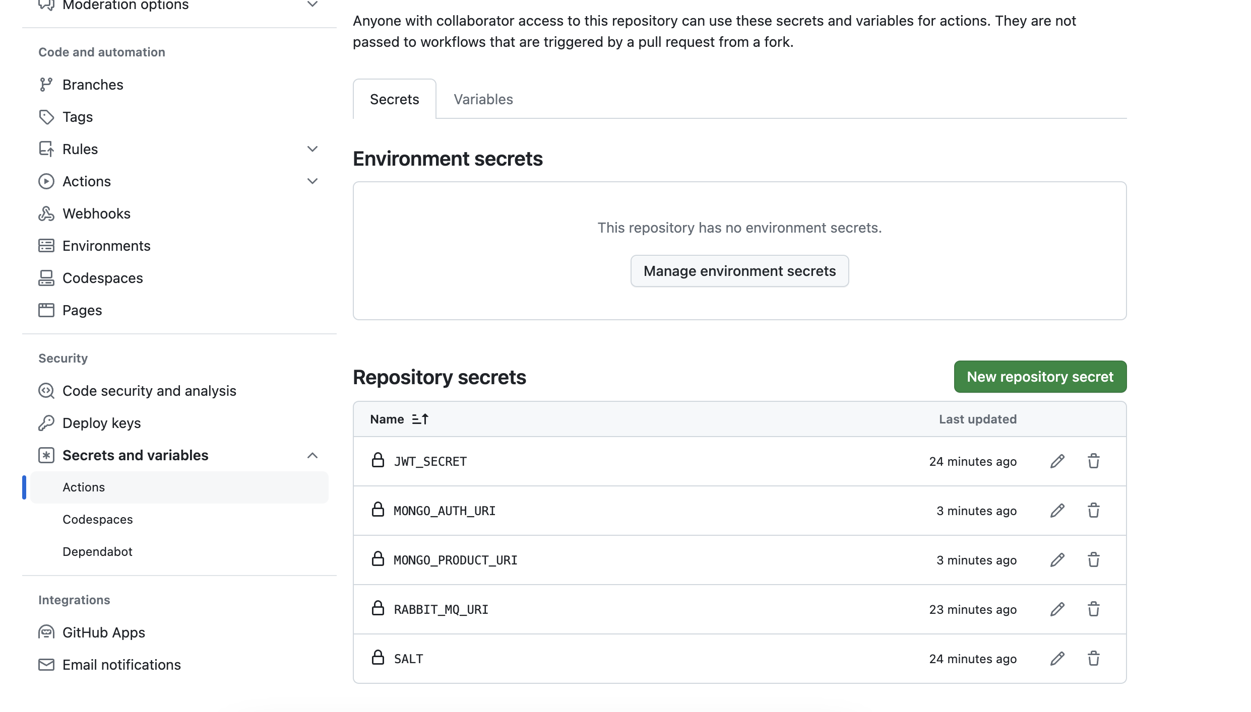 Demo-Ci-Settings-enviroment